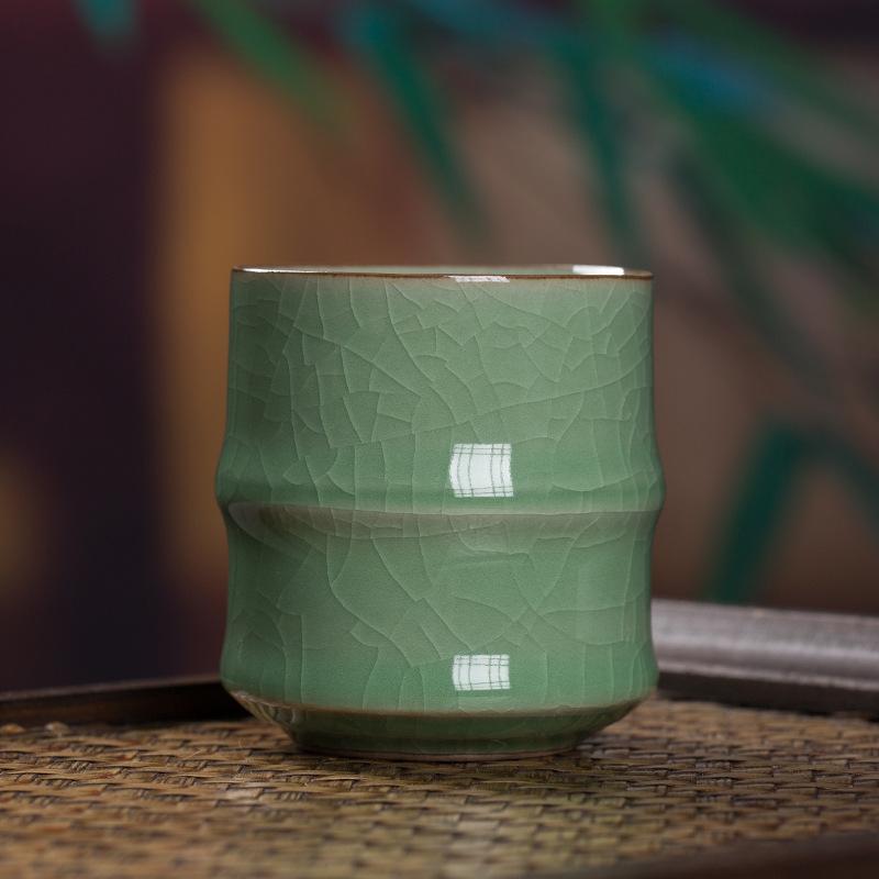 Селадоновая керамическая чайная чашка бамбуковая офисная чашка конференц-гостеприимство чайная чашка китайская бытовая чашка для воды маленькая чайная пиала 200ml