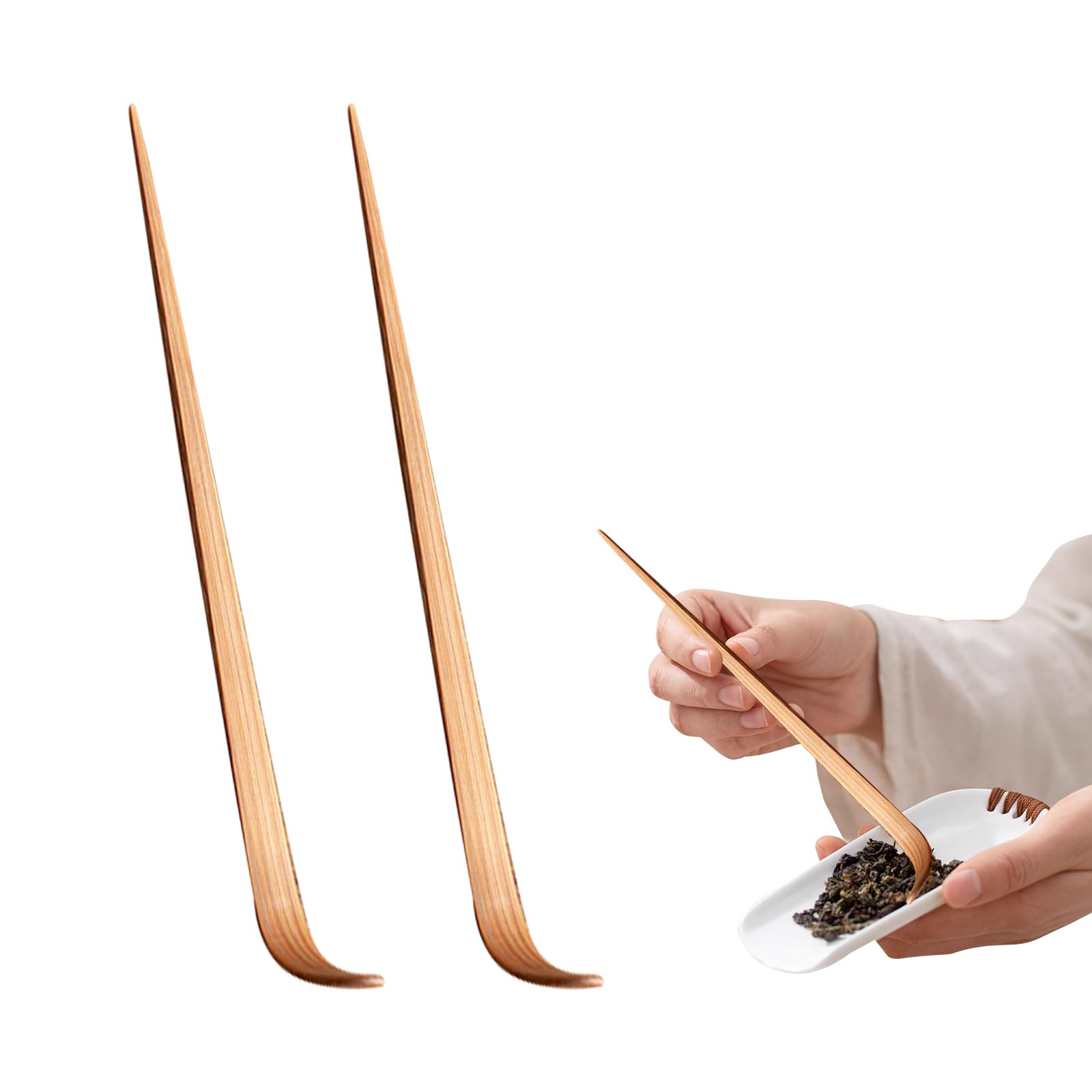 Liroyal Чайная ложка Chashaku из бамбука Чайная ложка для порошка матча Чайная утварь Аксессуары для чайной церемонии [Набор 2]