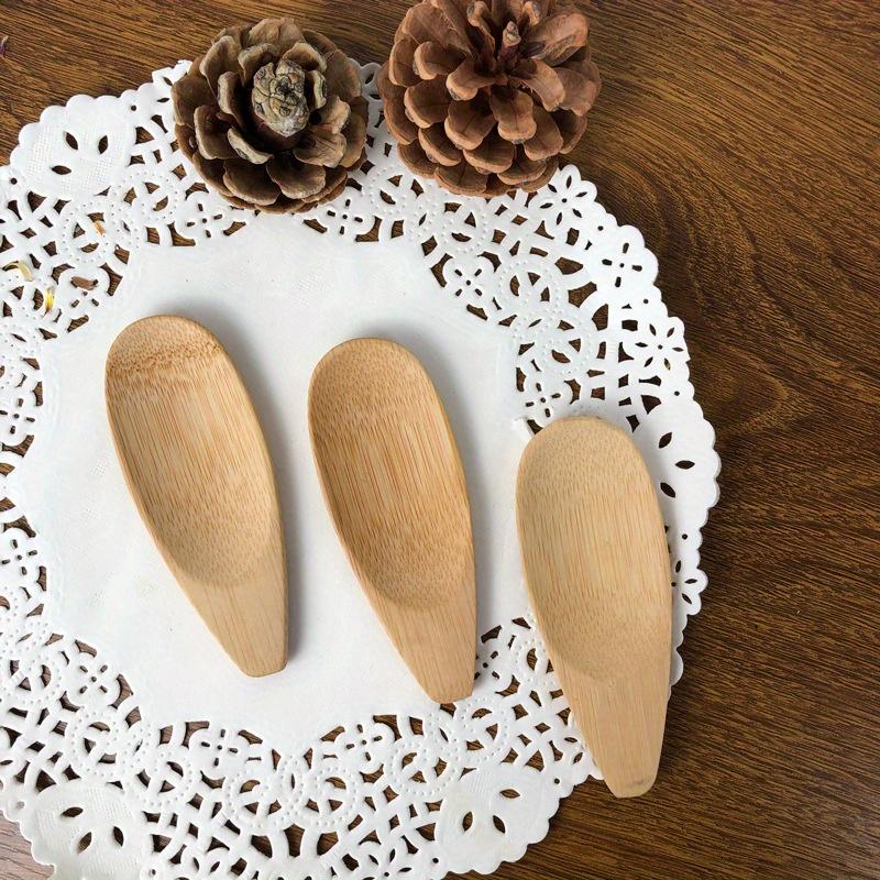 5 шт. креативная маленькая бамбуковая ложка, чайная ложка, чайная лопатка, чайная ложка с короткой ручкой, десертная ложка для чайной церемонии, маленькая ложка для мороженого 5PCS